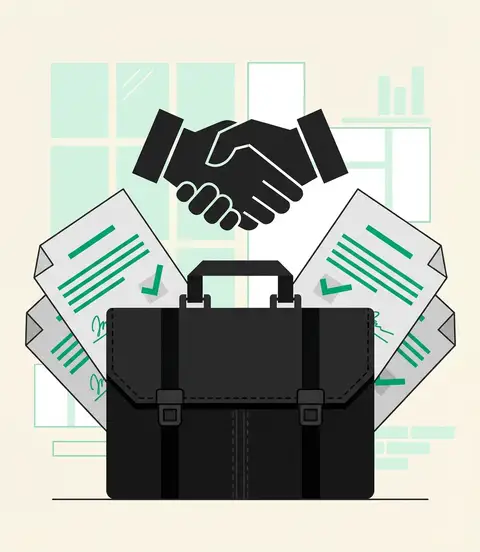 FirmFirst dashboard showing a business law inquiry notification with prospect details and intelligence signals